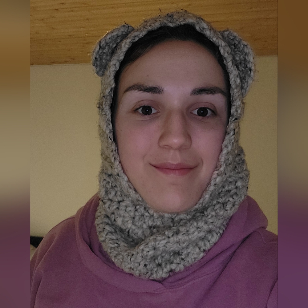 Handmade "hoodie" beanie for winter